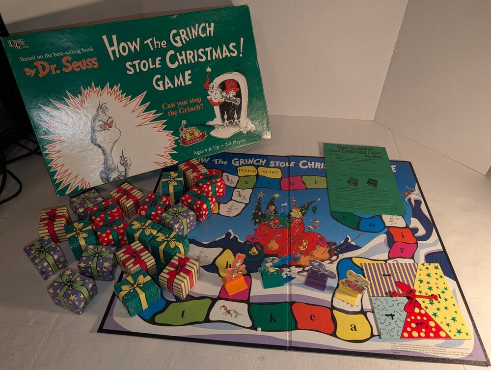 Vtg 1997 How the Grinch Stole Christmas Board Game Complete First Ed 40 yr anniv